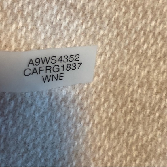 Calvin Klein CK Plum Wine Tan Stripe Oversized Scarf Blanket Shawl SOFT 78x24” - Picture 16 of 16